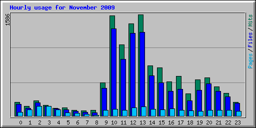 Hourly usage for November 2009